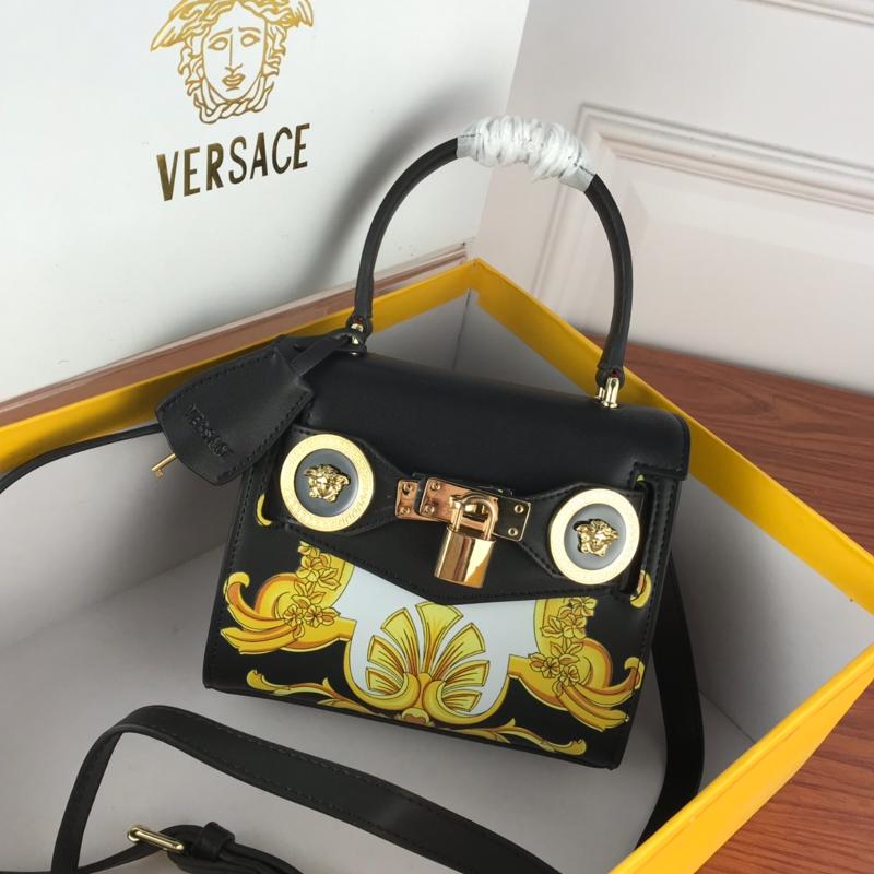 Versace Chain Handbags DBGF313 full leather printed black